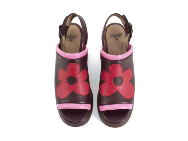 Women's^Fluevog Shoes Riverdale | Slingback Platform Heel Burgundy/Pink
