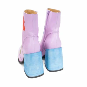 Women's^Fluevog Shoes Rory | Flower Zip-Up Boot Purple/Multi Floral