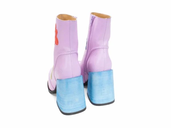 Women's^Fluevog Shoes Rory | Flower Zip-Up Boot Purple/Multi Floral