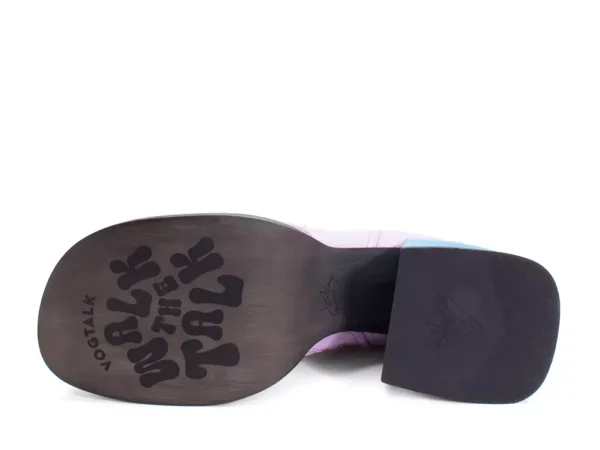 Women's^Fluevog Shoes Rory | Flower Zip-Up Boot Purple/Multi Floral