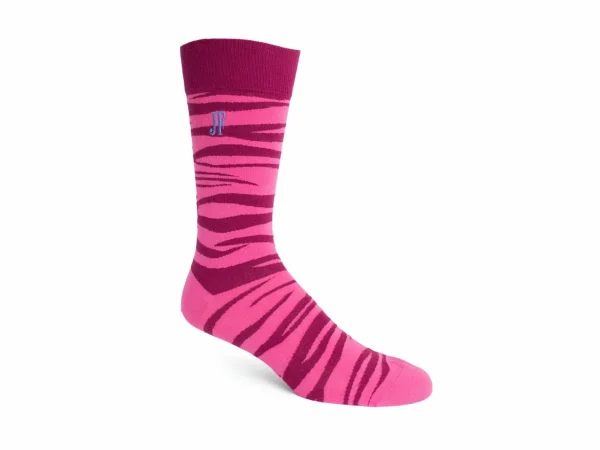 Accessories^Fluevog Shoes Sargent Vog Socks | Zebra Pattern Sock Burgundy/Fuschia