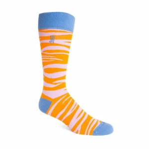 Accessories^Fluevog Shoes Sargent Vog Socks | Zebra Pattern Sock Orange/Lavender