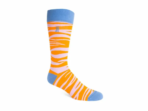 Accessories^Fluevog Shoes Sargent Vog Socks | Zebra Pattern Sock Orange/Lavender