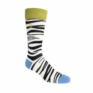 Accessories^Fluevog Shoes Sargent Vog Socks | Zebra Pattern Sock Cream/Black