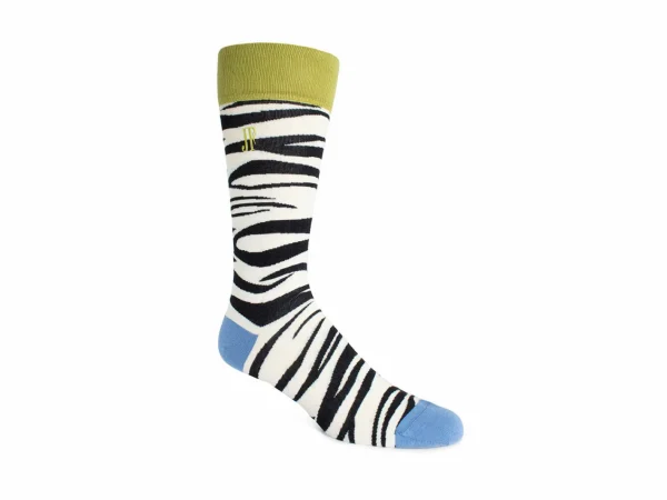 Accessories^Fluevog Shoes Sargent Vog Socks | Zebra Pattern Sock Cream/Black