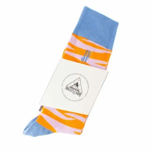 Accessories^Fluevog Shoes Sargent Vog Socks | Zebra Pattern Sock Orange/Lavender