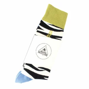 Accessories^Fluevog Shoes Sargent Vog Socks | Zebra Pattern Sock Cream/Black