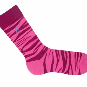 Accessories^Fluevog Shoes Sargent Vog Socks | Zebra Pattern Sock Burgundy/Fuschia