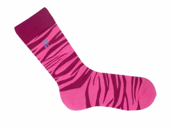 Accessories^Fluevog Shoes Sargent Vog Socks | Zebra Pattern Sock Burgundy/Fuschia