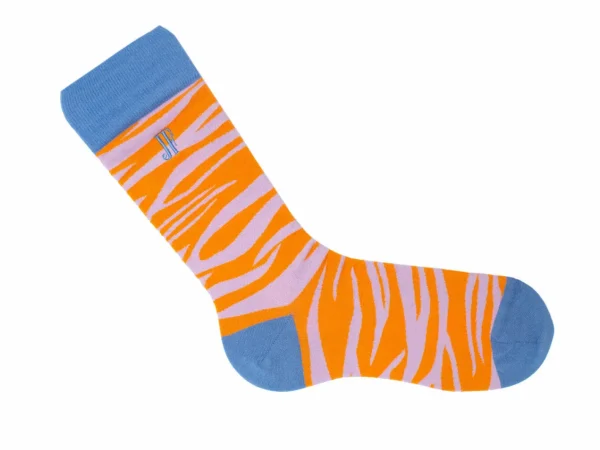 Accessories^Fluevog Shoes Sargent Vog Socks | Zebra Pattern Sock Orange/Lavender
