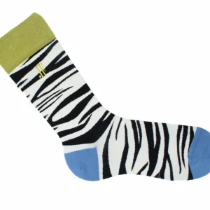 Accessories^Fluevog Shoes Sargent Vog Socks | Zebra Pattern Sock Cream/Black
