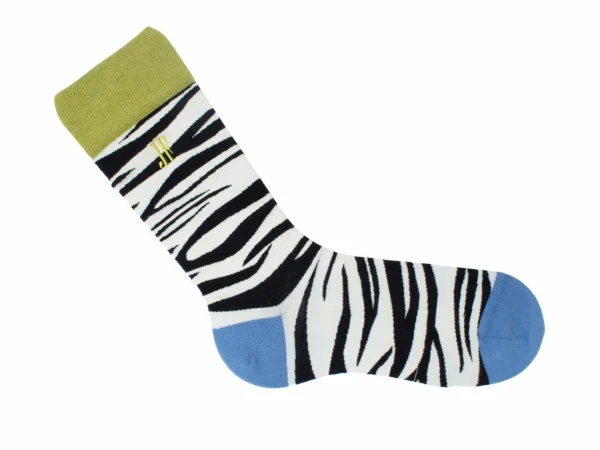 Accessories^Fluevog Shoes Sargent Vog Socks | Zebra Pattern Sock Cream/Black