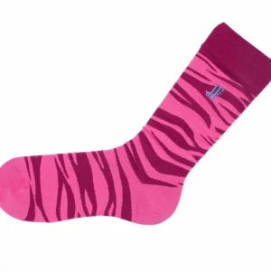 Accessories^Fluevog Shoes Sargent Vog Socks | Zebra Pattern Sock Burgundy/Fuschia