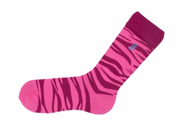 Accessories^Fluevog Shoes Sargent Vog Socks | Zebra Pattern Sock Burgundy/Fuschia