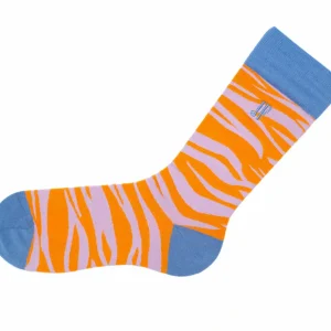 Accessories^Fluevog Shoes Sargent Vog Socks | Zebra Pattern Sock Orange/Lavender