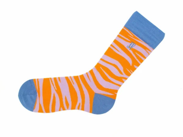 Accessories^Fluevog Shoes Sargent Vog Socks | Zebra Pattern Sock Orange/Lavender