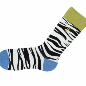Accessories^Fluevog Shoes Sargent Vog Socks | Zebra Pattern Sock Cream/Black