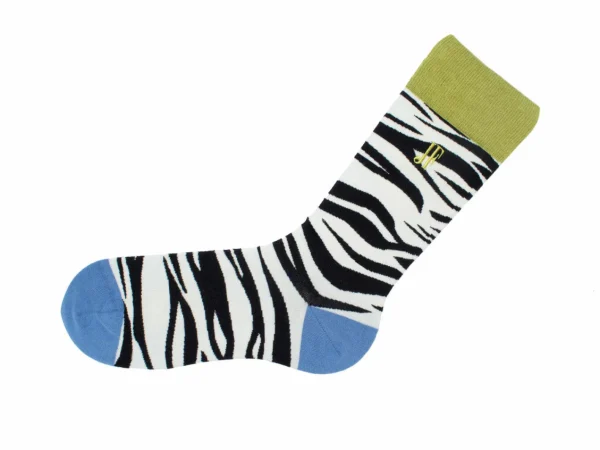 Accessories^Fluevog Shoes Sargent Vog Socks | Zebra Pattern Sock Cream/Black
