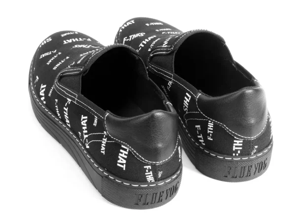 Men's^Fluevog Shoes Slalom | Vegan Slip-On Shoe Black & White
