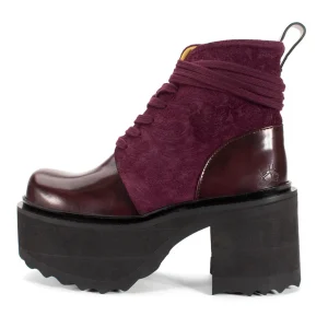 Women's^Fluevog Shoes Smarty | Lace-Up Platform Boot Burgundy
