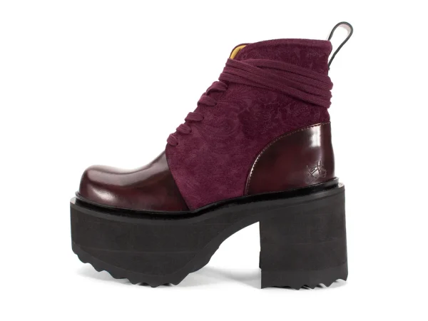 Women's^Fluevog Shoes Smarty | Lace-Up Platform Boot Burgundy