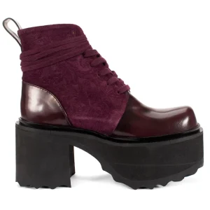 Women's^Fluevog Shoes Smarty | Lace-Up Platform Boot Burgundy