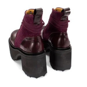 Women's^Fluevog Shoes Smarty | Lace-Up Platform Boot Burgundy