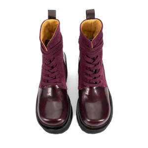 Women's^Fluevog Shoes Smarty | Lace-Up Platform Boot Burgundy