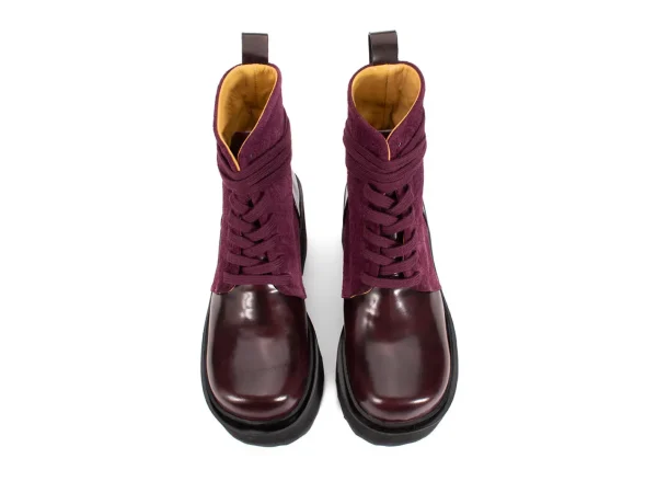 Women's^Fluevog Shoes Smarty | Lace-Up Platform Boot Burgundy