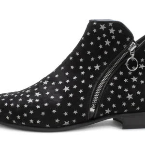 Men's^Fluevog Shoes Smith | Double Zip Ankle Boot Black Stars