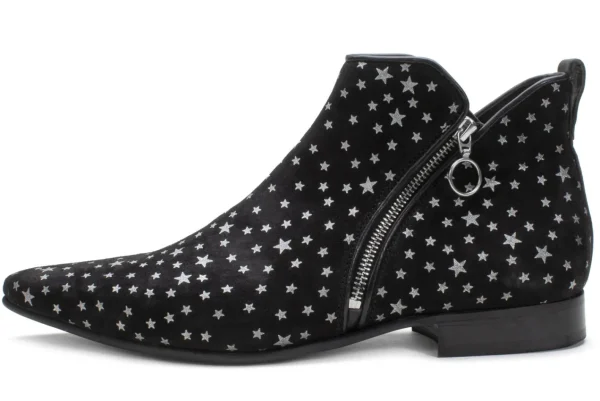 Men's^Fluevog Shoes Smith | Double Zip Ankle Boot Black Stars