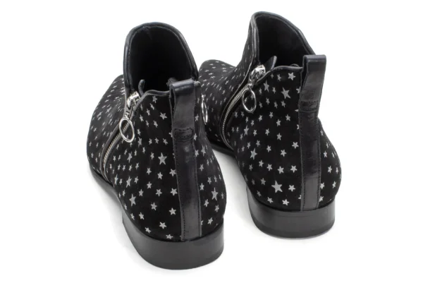 Men's^Fluevog Shoes Smith | Double Zip Ankle Boot Black Stars