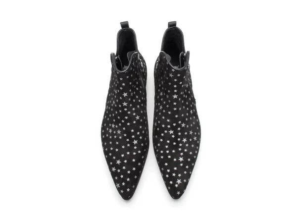 Men's^Fluevog Shoes Smith | Double Zip Ankle Boot Black Stars