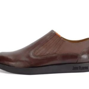 Men's^Fluevog Shoes Snazzy | Slip-On Leather Shoe Brown/Orange