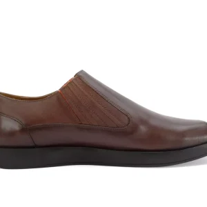 Men's^Fluevog Shoes Snazzy | Slip-On Leather Shoe Brown/Orange