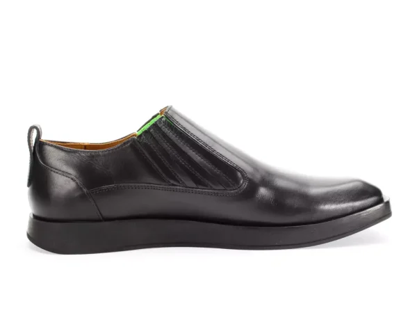 Men's^Fluevog Shoes Snazzy | Slip-On Leather Shoe Black/Green