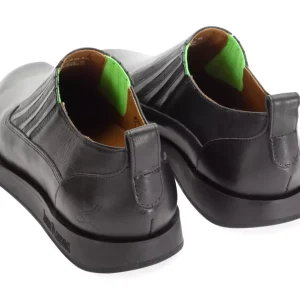 Men's^Fluevog Shoes Snazzy | Slip-On Leather Shoe Black/Green