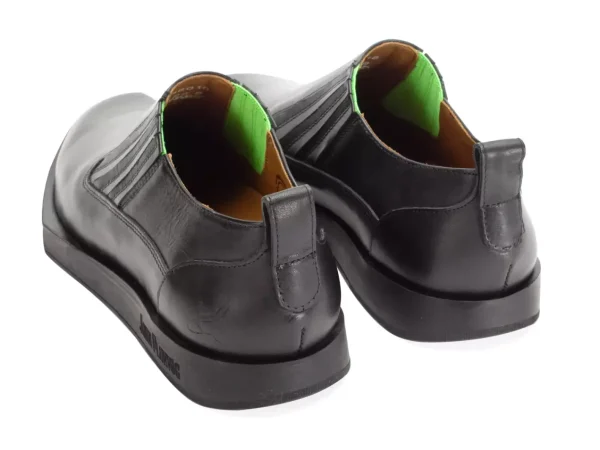 Men's^Fluevog Shoes Snazzy | Slip-On Leather Shoe Black/Green