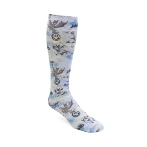 Women's^Fluevog Shoes Stockings | Custom Print Stocking Blue Graffiti