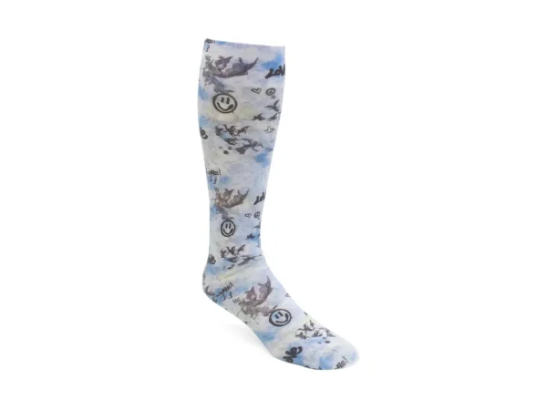 Women's^Fluevog Shoes Stockings | Custom Print Stocking Blue Graffiti