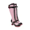 Women's^Fluevog Shoes Sugarcandy | Tall Buckle Boot With Zipper Pink/Black