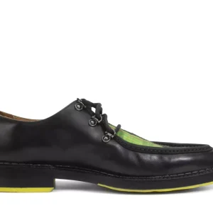 Men's^Fluevog Shoes Thorp | D-Ring Lace-Up Shoe Black/Green Plaid
