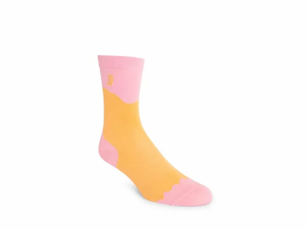 Accessories^Fluevog Shoes Tobiko Vog Socks | Contrast Pattern Sock Peach/Pink