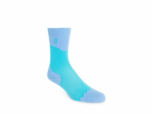 Men's^Fluevog Shoes Tobiko Vog Socks | Contrast Pattern Sock Turquoise/Blue
