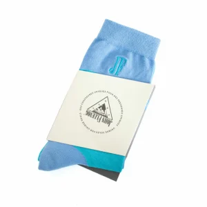 Men's^Fluevog Shoes Tobiko Vog Socks | Contrast Pattern Sock Turquoise/Blue