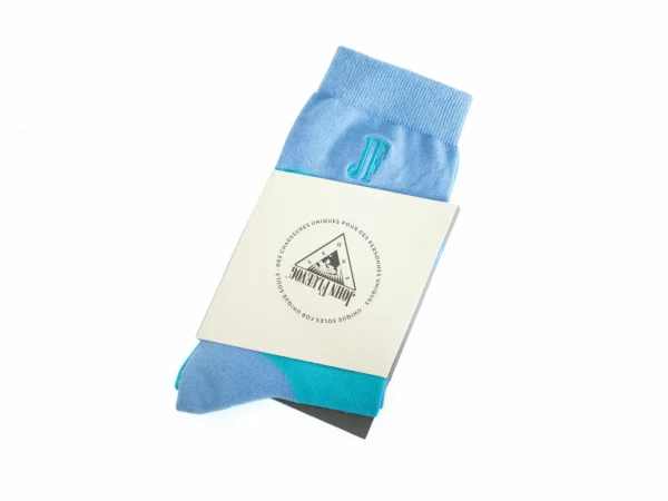 Men's^Fluevog Shoes Tobiko Vog Socks | Contrast Pattern Sock Turquoise/Blue