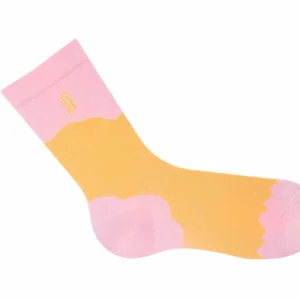 Accessories^Fluevog Shoes Tobiko Vog Socks | Contrast Pattern Sock Peach/Pink