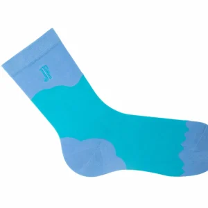 Men's^Fluevog Shoes Tobiko Vog Socks | Contrast Pattern Sock Turquoise/Blue