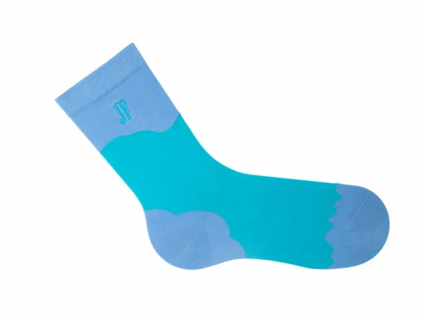 Men's^Fluevog Shoes Tobiko Vog Socks | Contrast Pattern Sock Turquoise/Blue