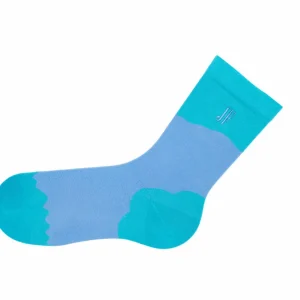 Men's^Fluevog Shoes Tobiko Vog Socks | Contrast Pattern Sock Turquoise/Blue